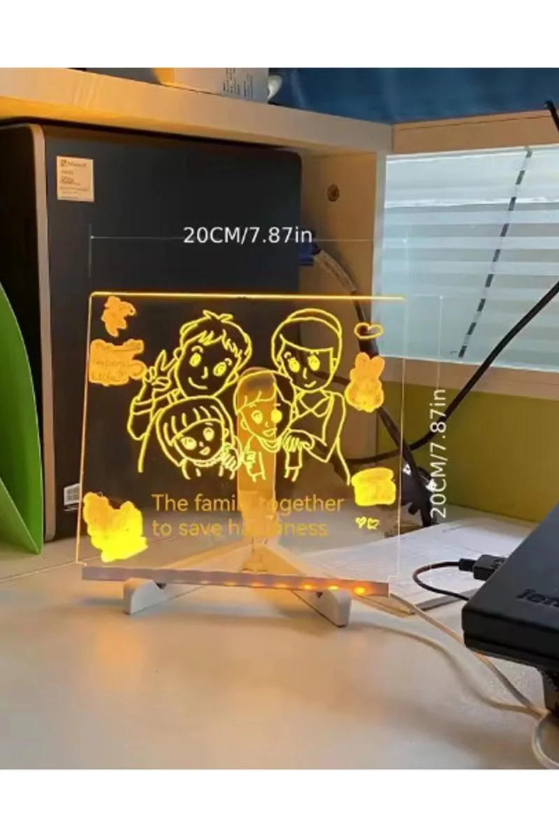 Neon Işıklı 7 Renk Led Resim Panosu - 20x20 Boyama Tahtası Kalemleri Dahil Fiyatı, Yorumları ve Özellikleri