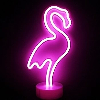 Neon Işıklı Flamingo Masa Gece Lambası Pil+usb Mz6200-259 Neon Işıklı Flamingo Masa Gece Lambası Pil+usb Mz6200-259