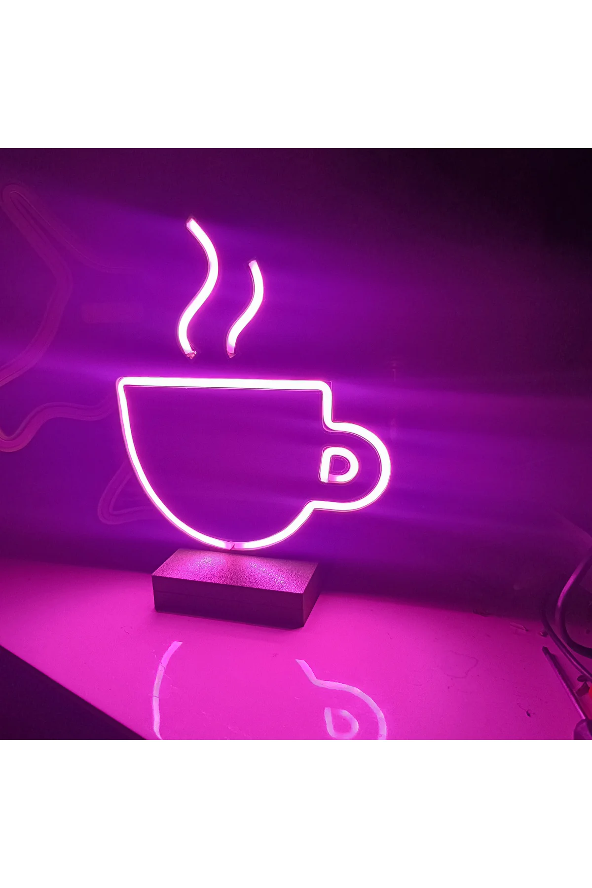 NEON IŞIKLI KAHVE FİNCANI
