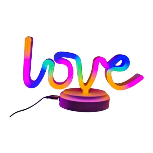 Neon Işıklı Love Yazılı Dekoratif Masa Gece Lambası 14,5x6x25,5 c