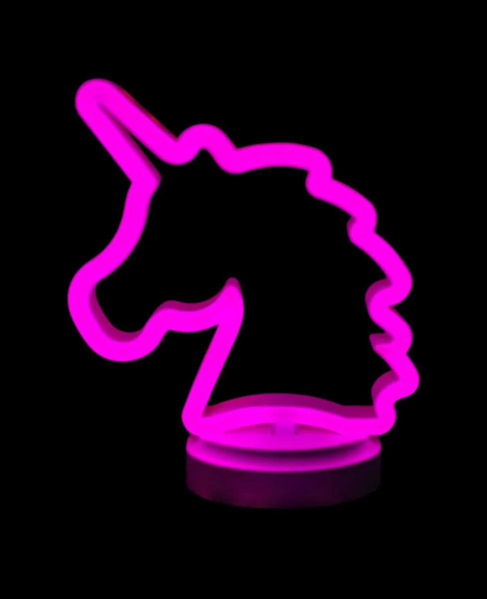 Neon Işıklı Unicorn Masa Gece Lambası – Pil + USB Beslemeli Fiyatı, Yorumları ve Özellikleri