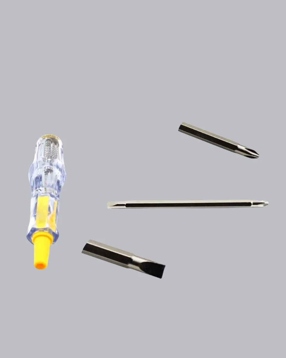 Neon Lambalı Elektrik Kontrol Kalemi 110-220V Nikel Kaplama - Güvenli Test Aracı