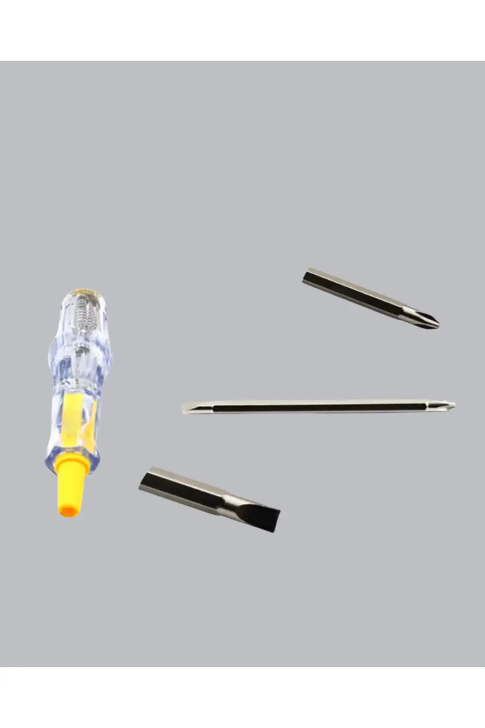 Neon Lambalı Elektrik Kontrol Kalemi Nikel Kaplama 110-220V