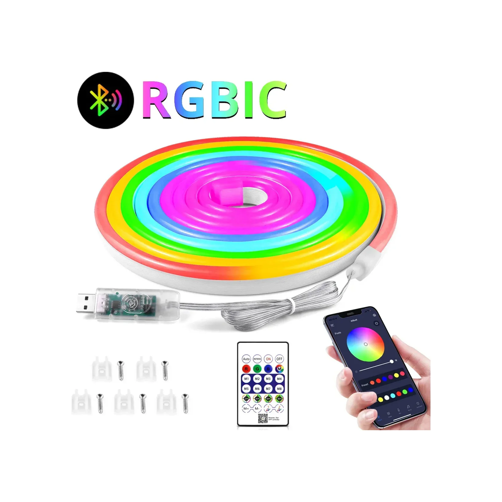 Neon Led Esnek Aydınlatma - Rgb Magıc Smart - 5 Metre Paket Ip67 