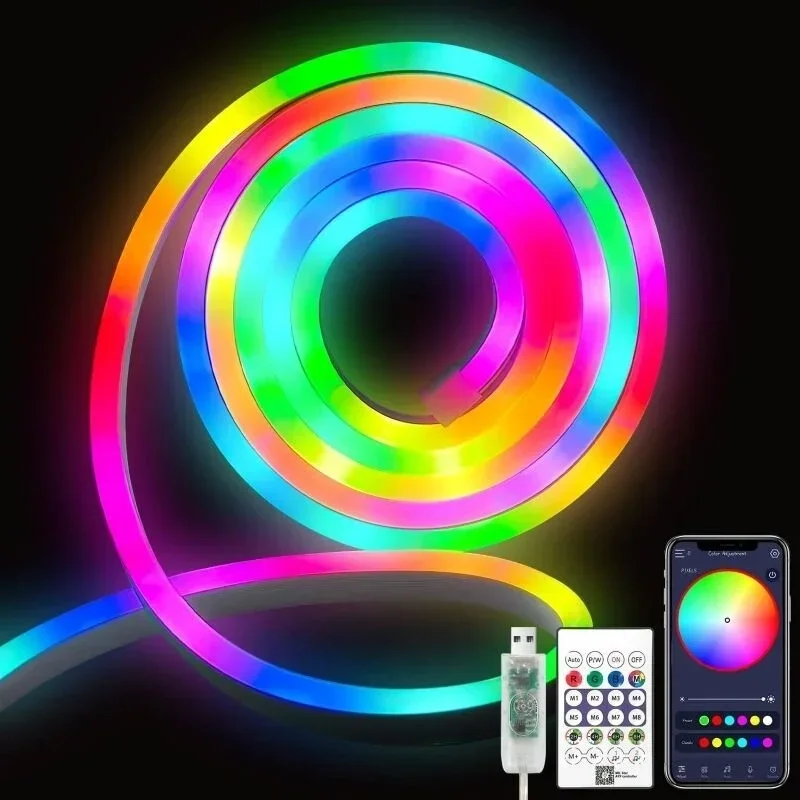 Neon Led Esnek Aydınlatma - Rgb Magıc Smart - 5 Metre Paket Ip67 - Uzaktan Kumanda + Uygulama Bx40 Neon Led Esnek Aydınlatma - Rgb Magıc Smart - 5 Metre Paket Ip67 - Uzaktan Kumanda + Uygulama Bx40