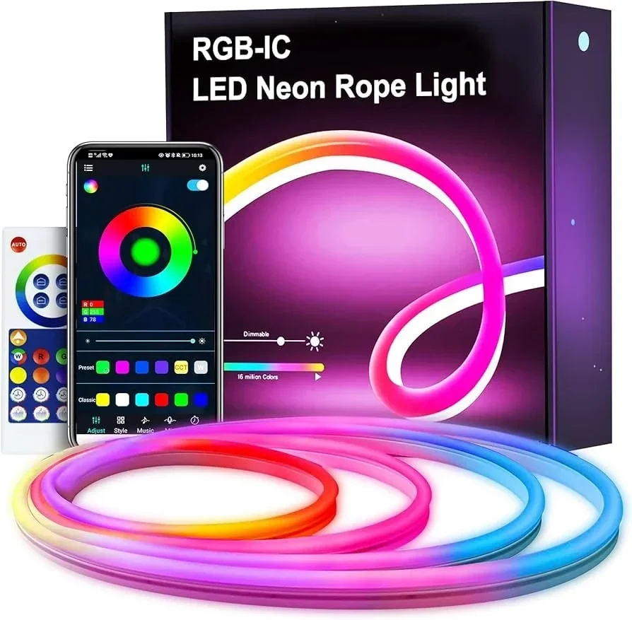 Neon Led Esnek Aydınlatma - Rgb Magıc Smart - 5 Metre Paket Ip67 - Uzaktan Kumanda + Uygulama Bx40 Neon Led Esnek Aydınlatma - Rgb Magıc Smart - 5 Metre Paket Ip67 - Uzaktan Kumanda + Uygulama Bx40