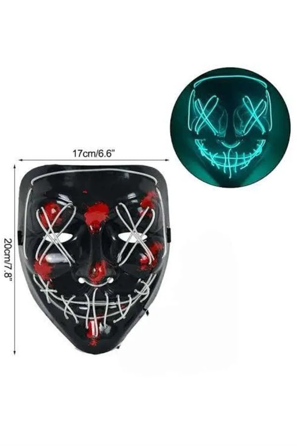 Neon LED Işıklı 3 Modlu Halloween & Cadılar Bayramı Maskesi