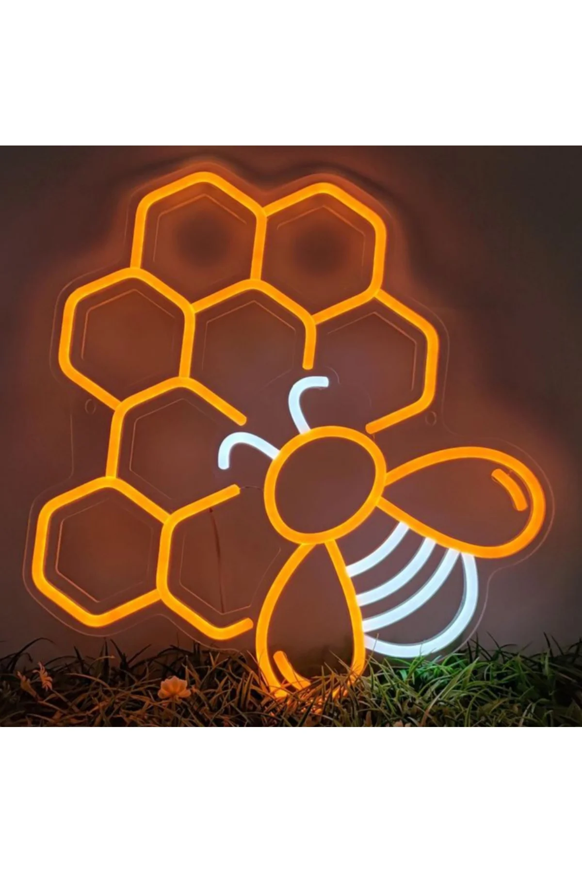 NEON LED IŞIKLI ARI BAL PETEĞİ