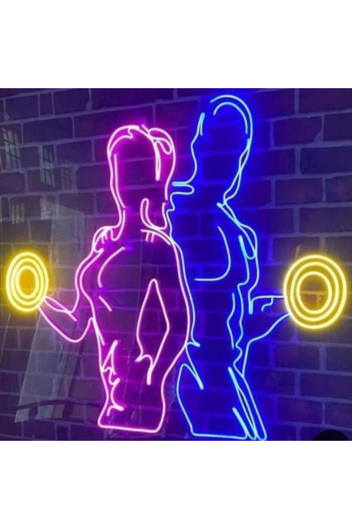 NEON LED IŞIKLI BAY FİTNESS SPOR SALONU VÜCUT GELİŞTİRME