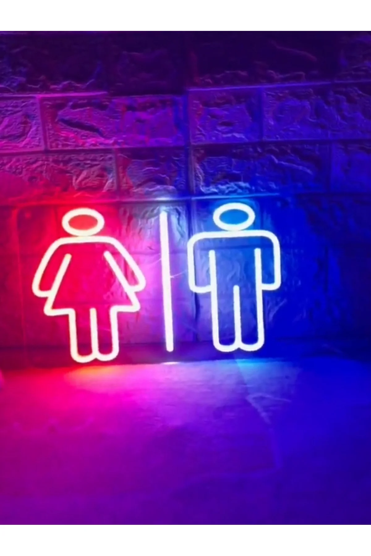 Neon Led Işıklı. Bay&bayan Wc Tuvalet
