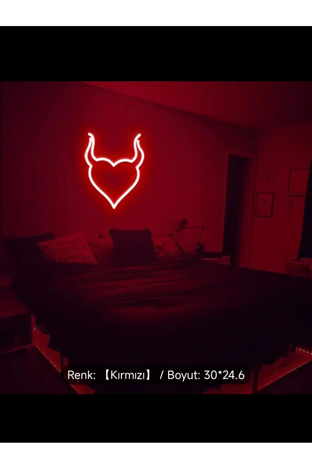 NEON LED IŞIKLI BOYNUZLU KALP