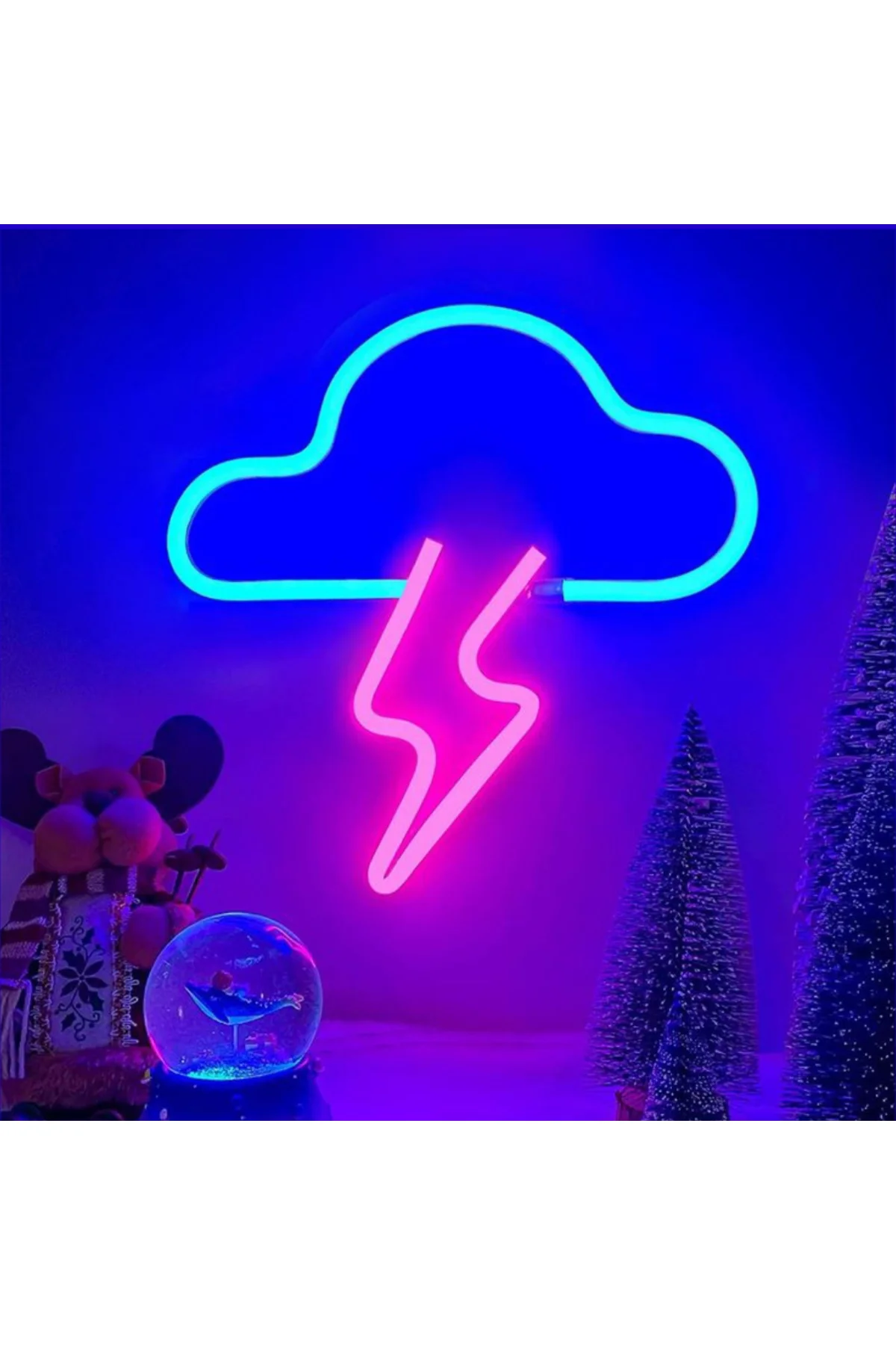 NEON LED IŞIKLI BULUT ŞİMŞEK