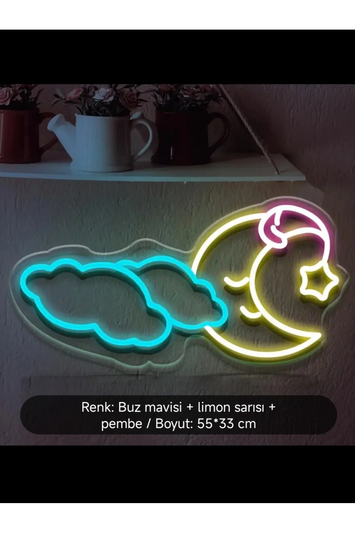 NEON LED IŞIKLI BULUT AY DEDE