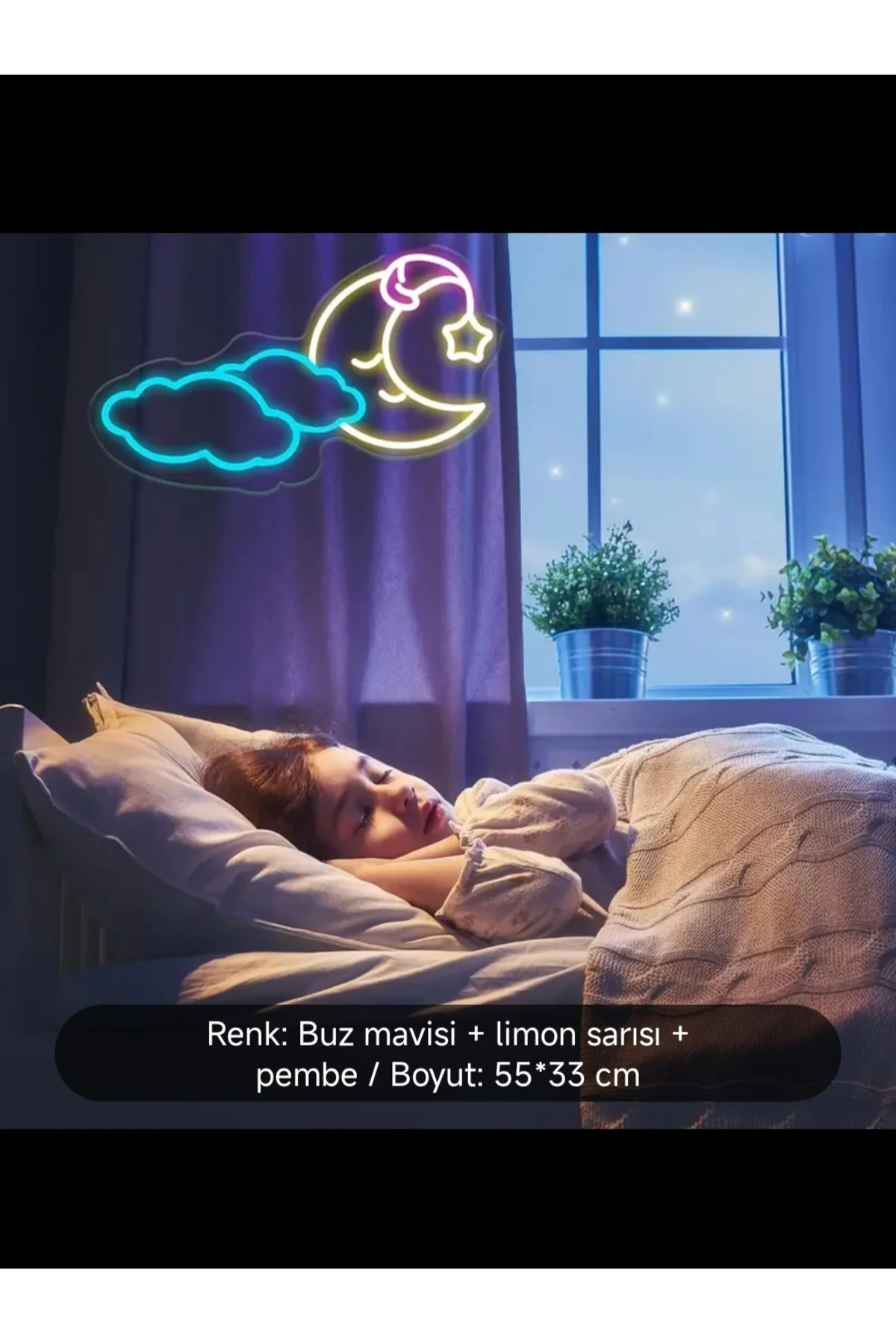 NEON LED IŞIKLI BULUT AY DEDE