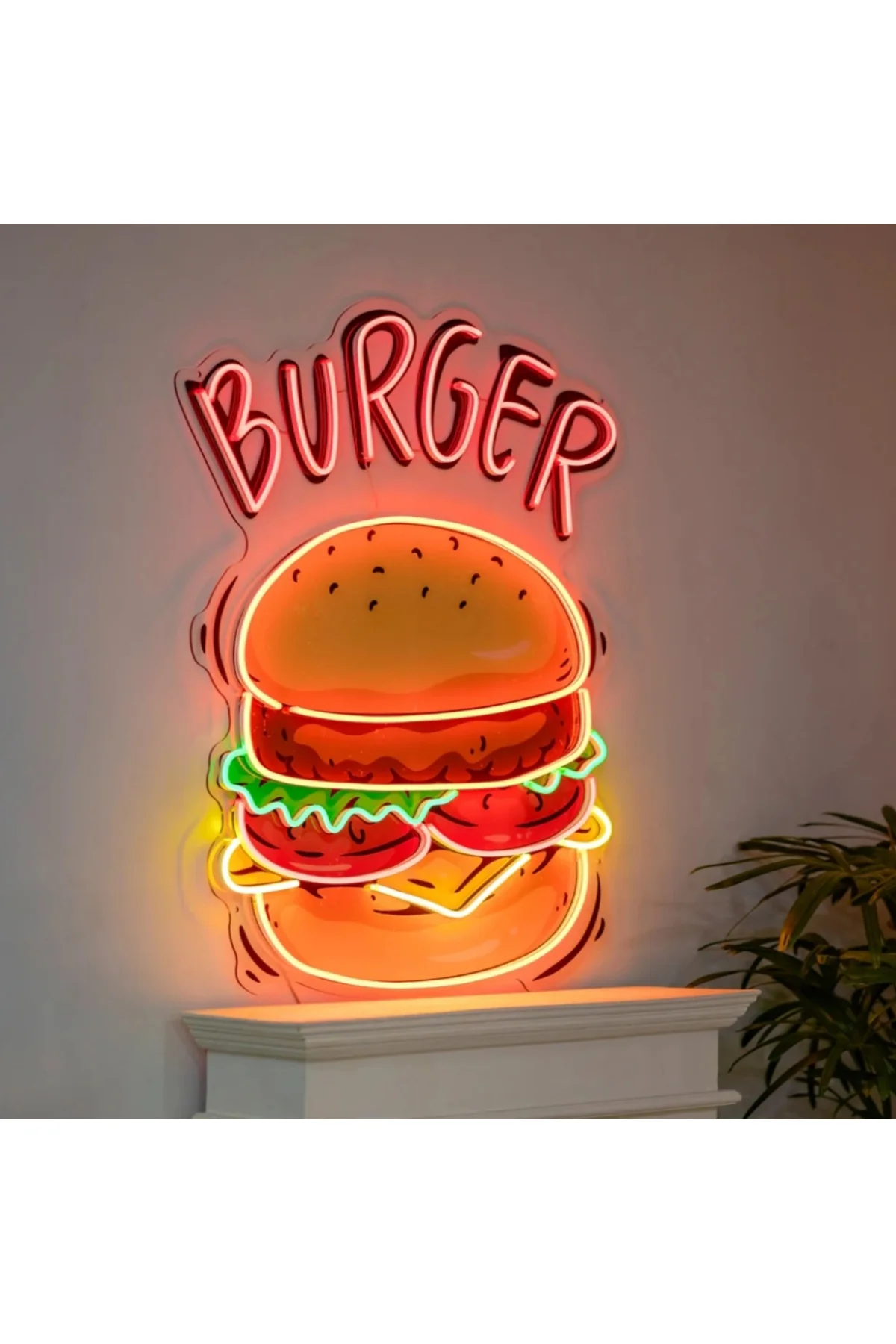 NEON LED IŞIKLI BURGER HAMBURGER