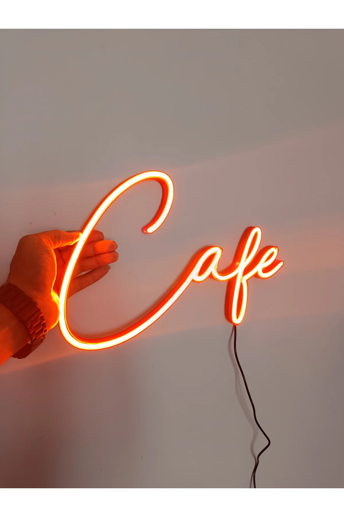 NEON LED IŞIKLI CAFE YAZISI DUVAR TABLO