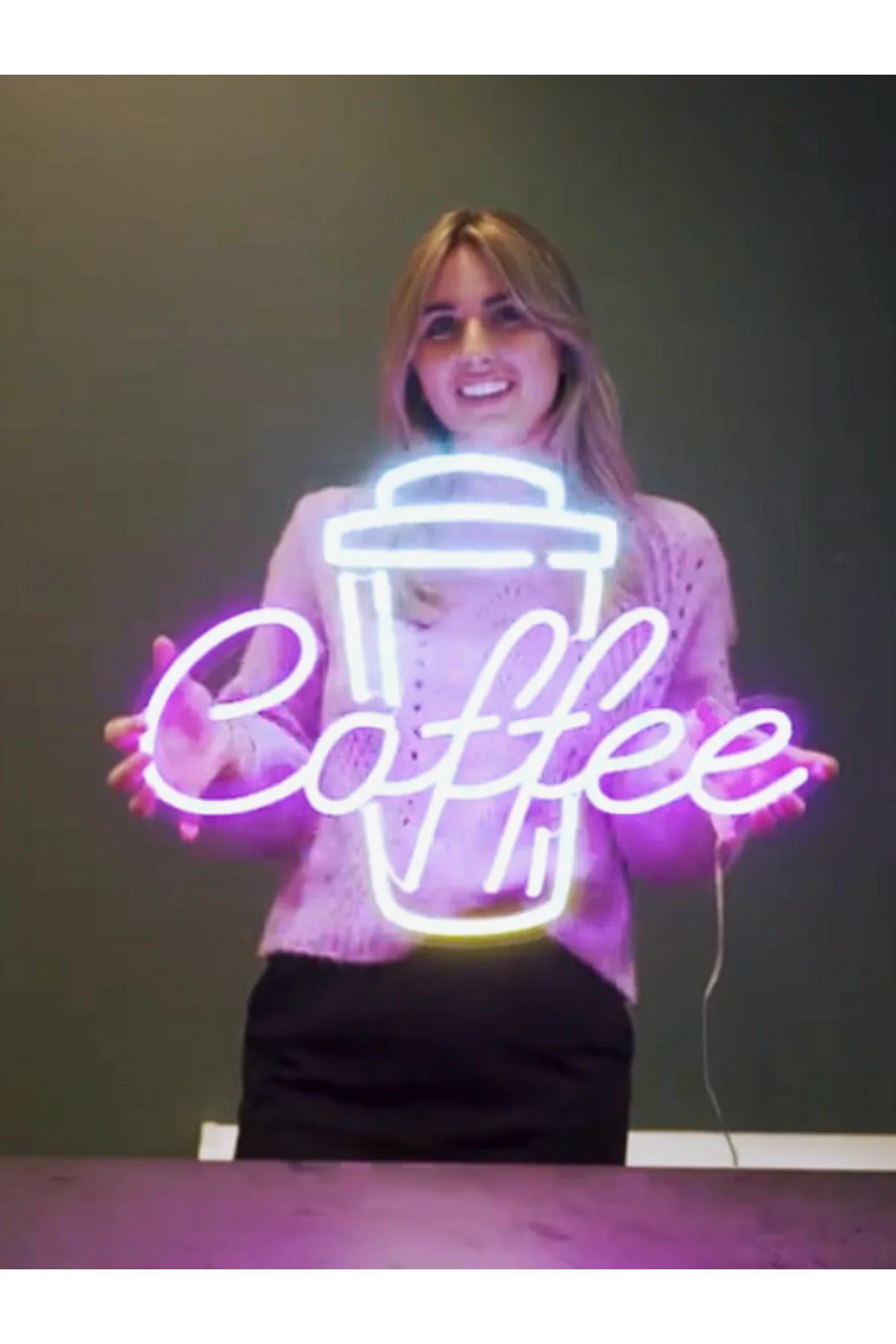 NEON LED IŞIKLI CAFE, CAFFOE