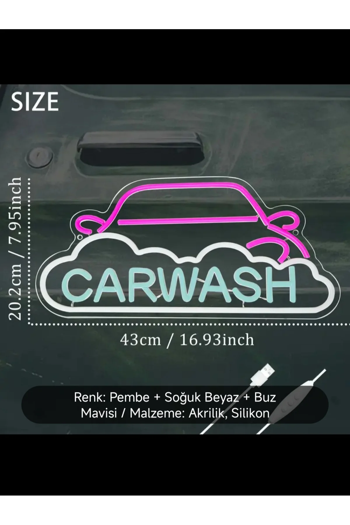 NEON LED IŞIKLI CARWASH OTO YIKAMA