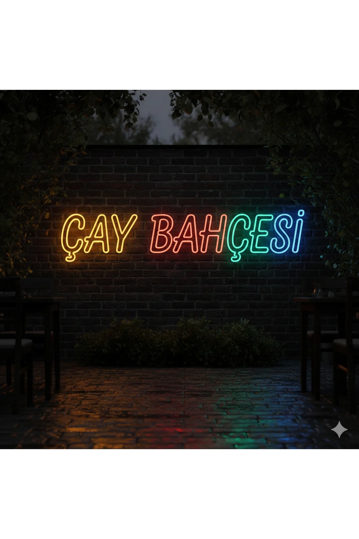 NEON LED IŞIKLI ÇAY BAHÇESİ
