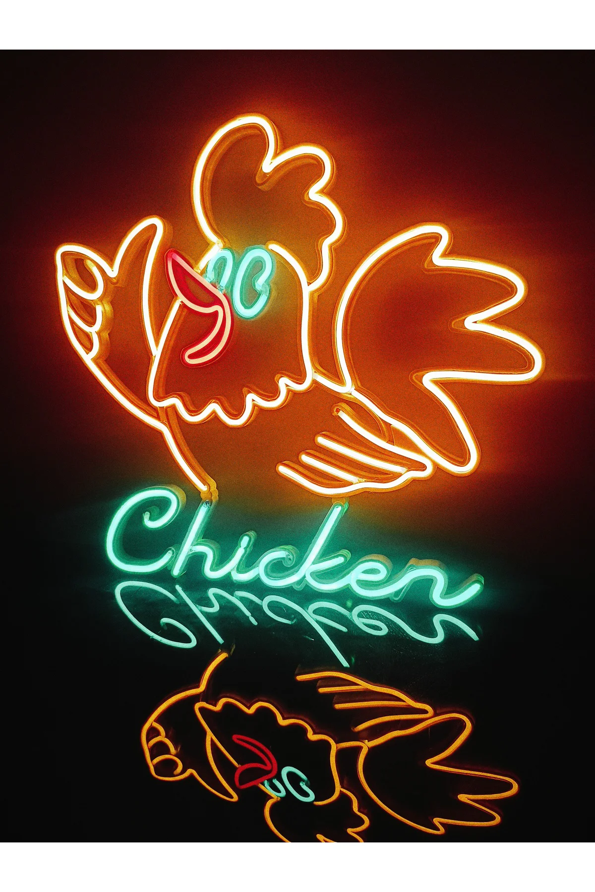 NEON LED IŞIKLI CHİCKEN MENÜ TABELA RESTORAN CAFE