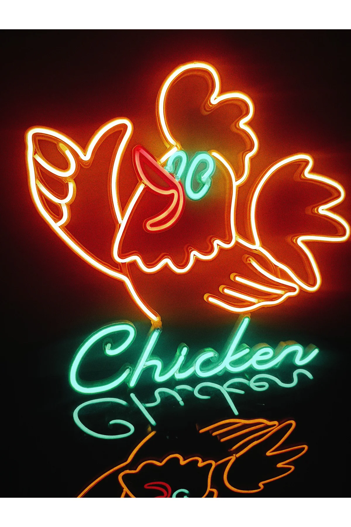 NEON LED IŞIKLI CHİCKEN MENÜ TABELA RESTORAN CAFE