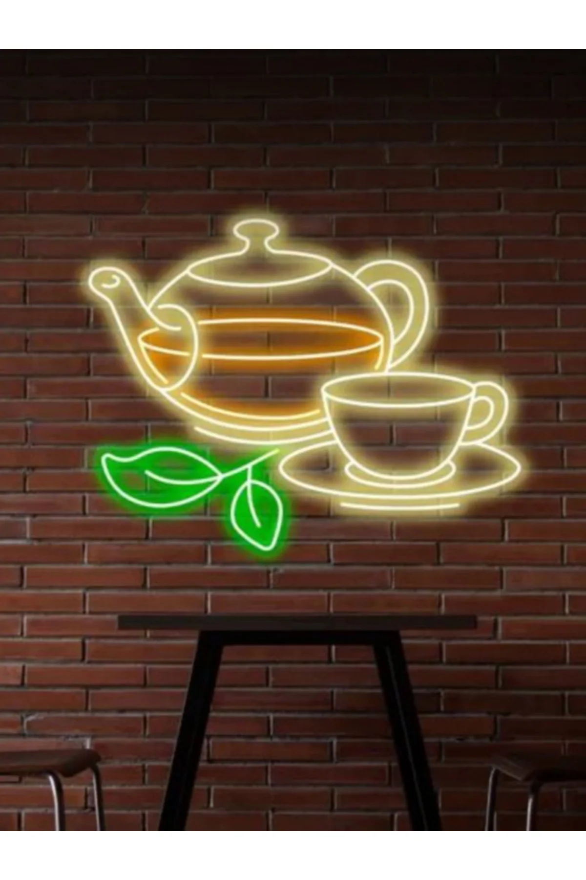 NEON LED IŞIKLI DEMLİK ÇAY CAFE KAHVEHANE PASTANE