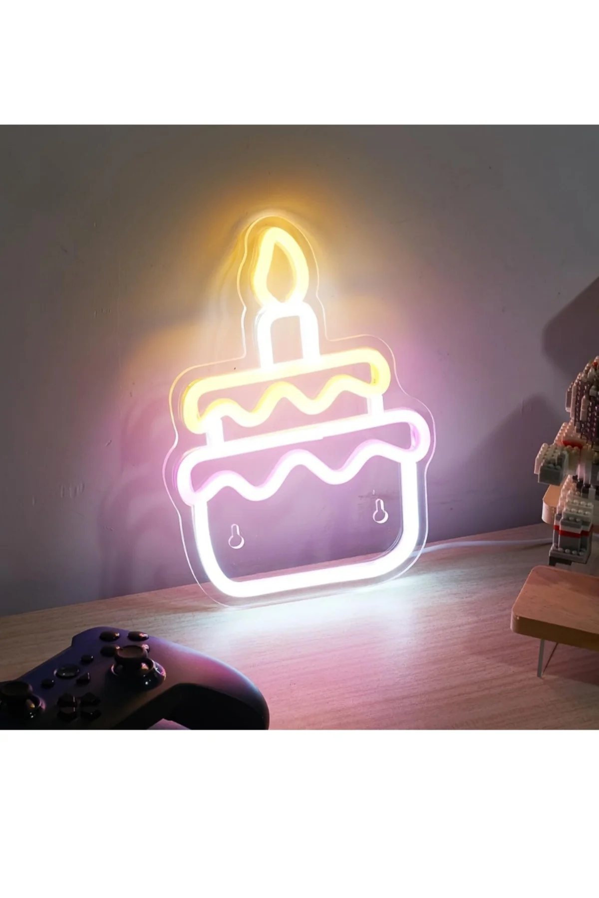 NEON LED IŞIKLI DOĞUM GÜNÜ PASTA MUM