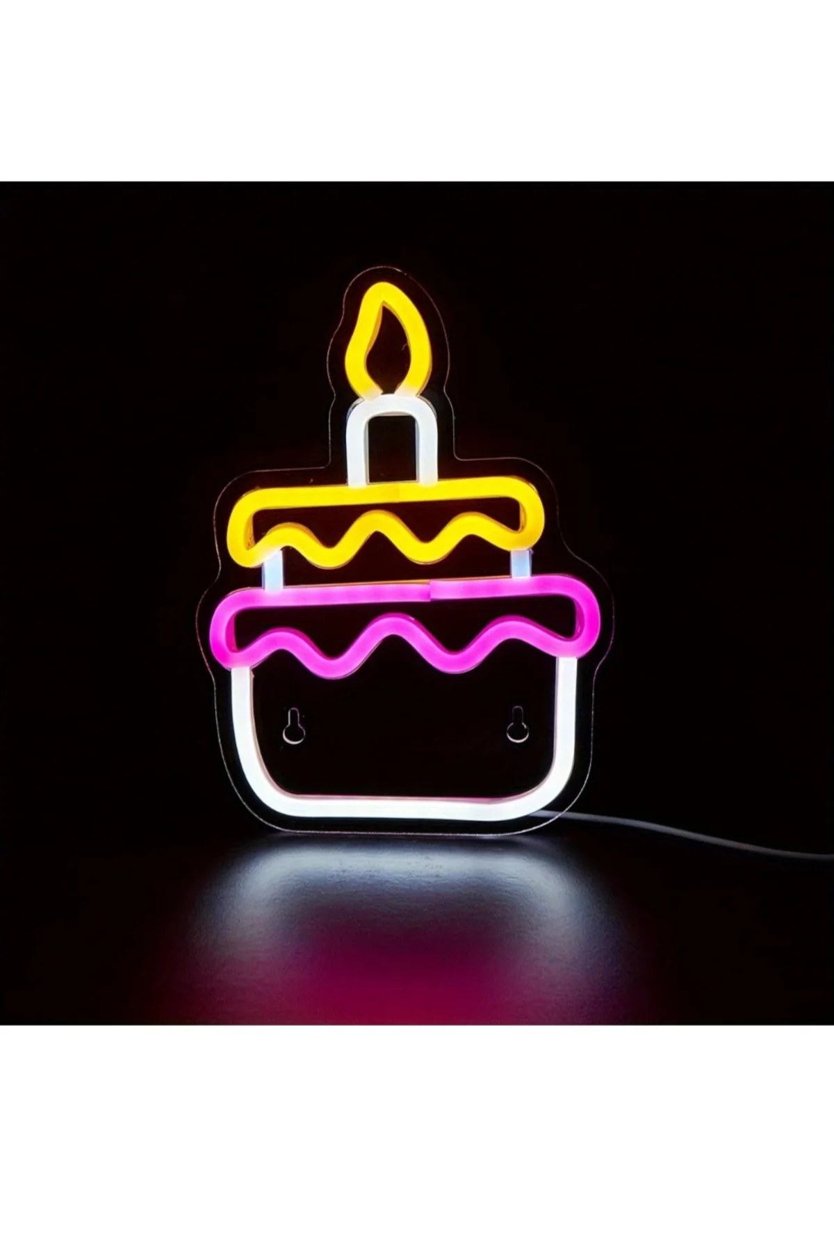 NEON LED IŞIKLI DOĞUM GÜNÜ PASTA MUM