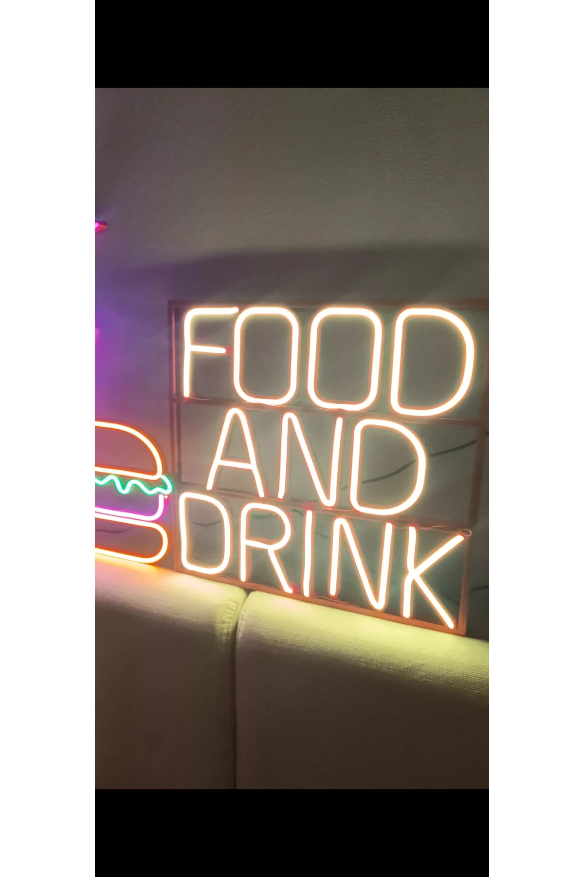 NEON LED IŞIKLI FAST FOOD HAMBURGER KOLA DUVAR DEKORASYON TABLO