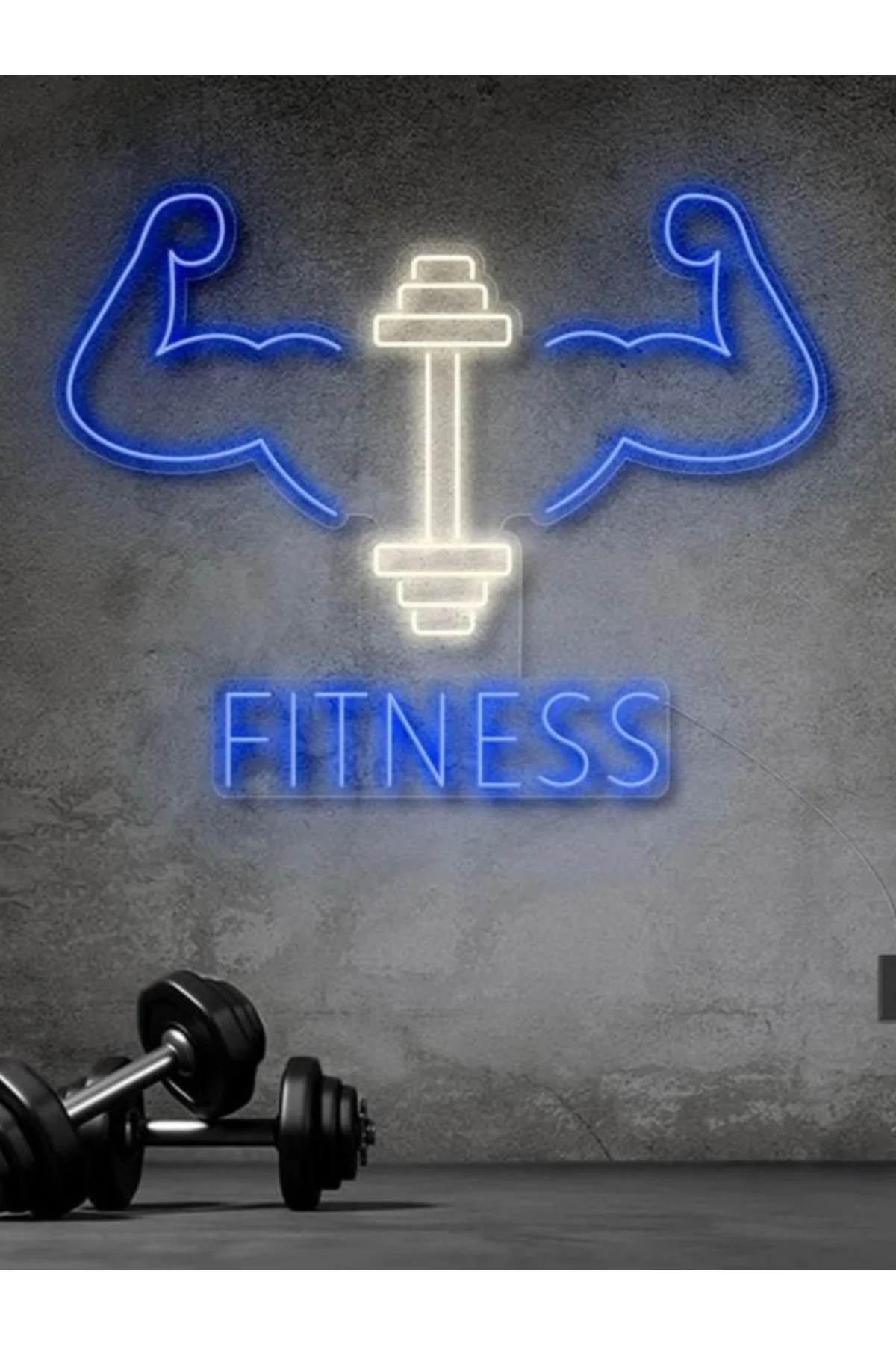NEON LED IŞIKLI FİTNESS SPOR SALONU VÜCUT GELİŞTİRME