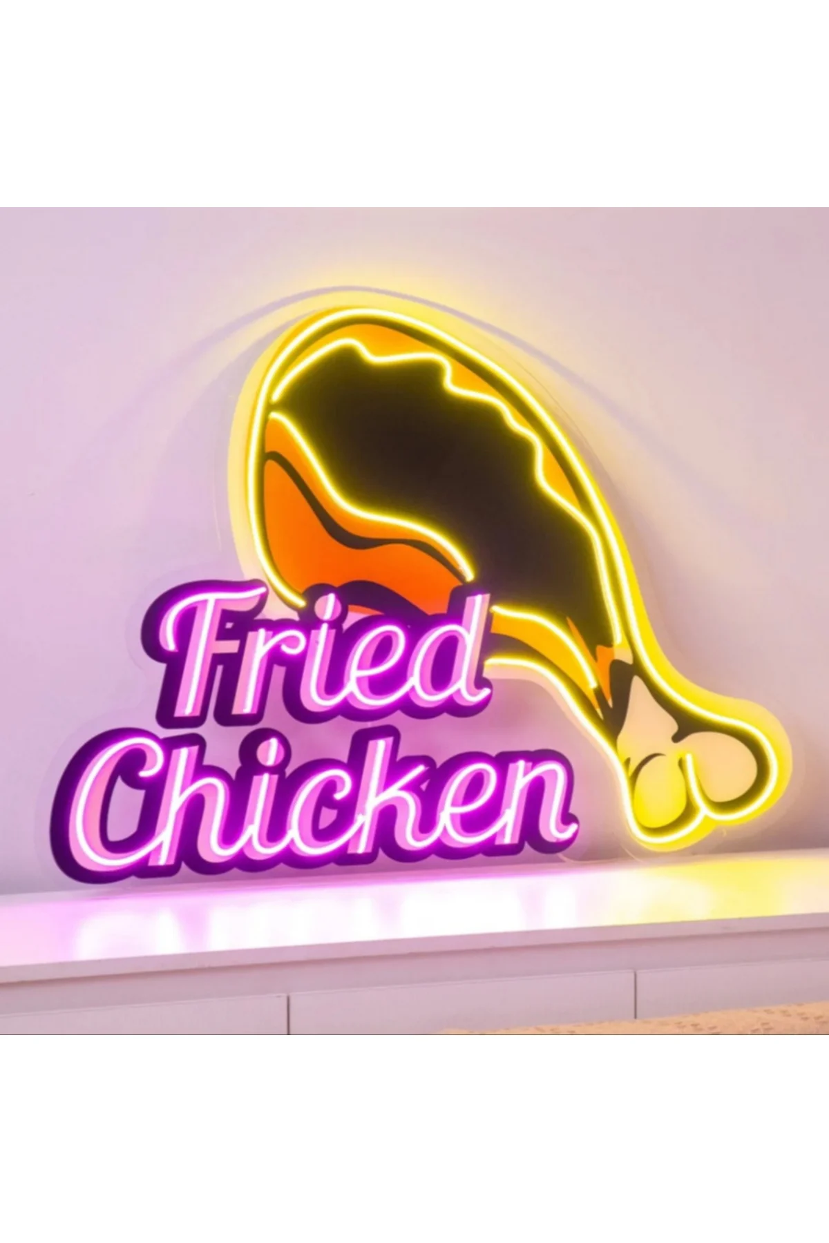 NEON LED IŞIKLI FRİED CHİCKEN POP ART