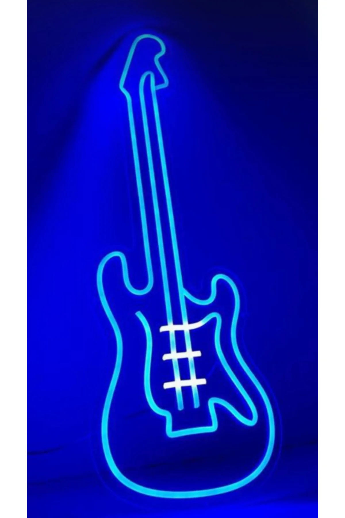 NEON LED IŞIKLI GİTAR GUİTAR NOTA MUSİC MÜZİK DUVAR TABLO