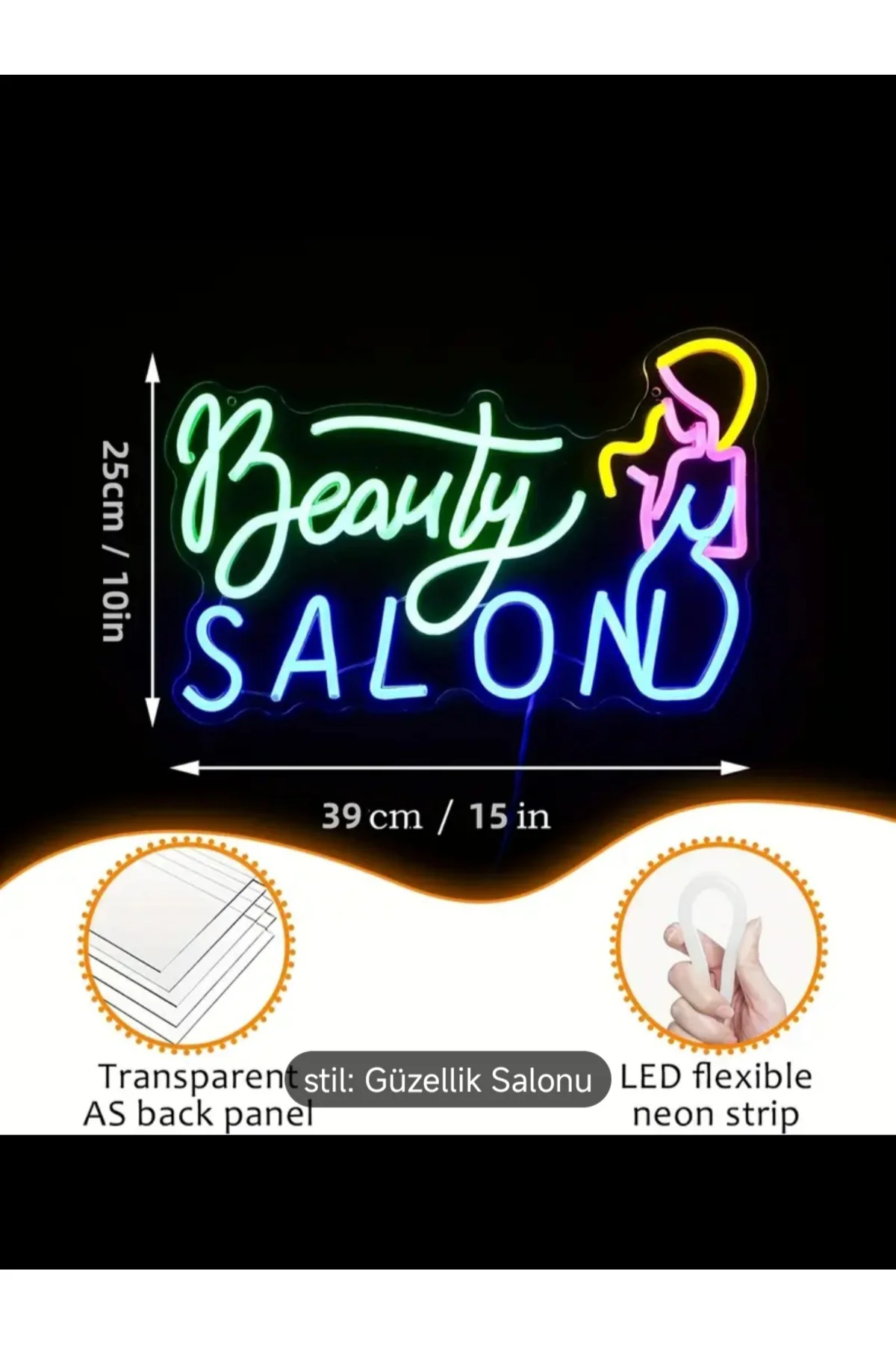 NEON LED IŞIKLI GÜZELLİK SALONU Beauty salon