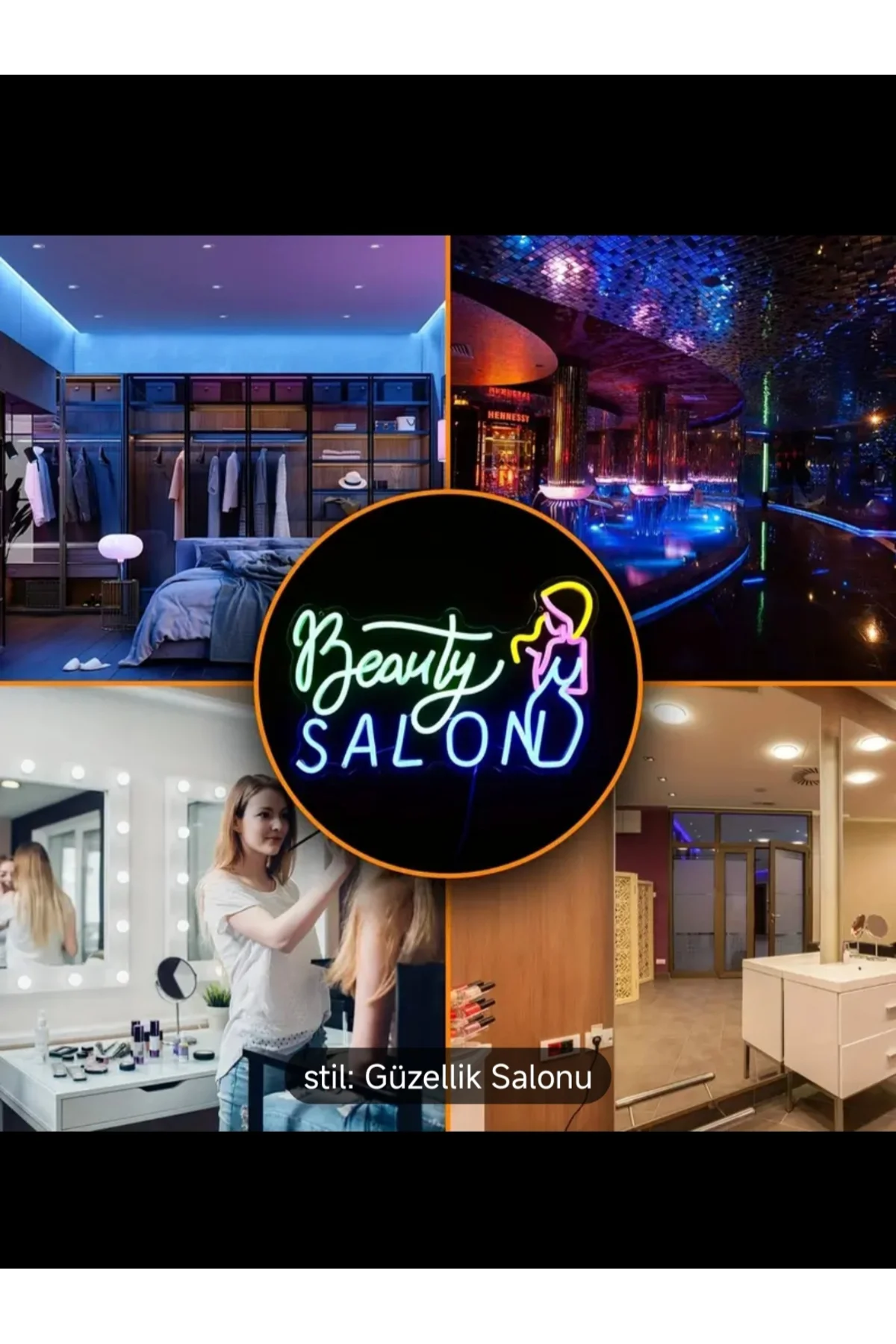NEON LED IŞIKLI GÜZELLİK SALONU Beauty salon