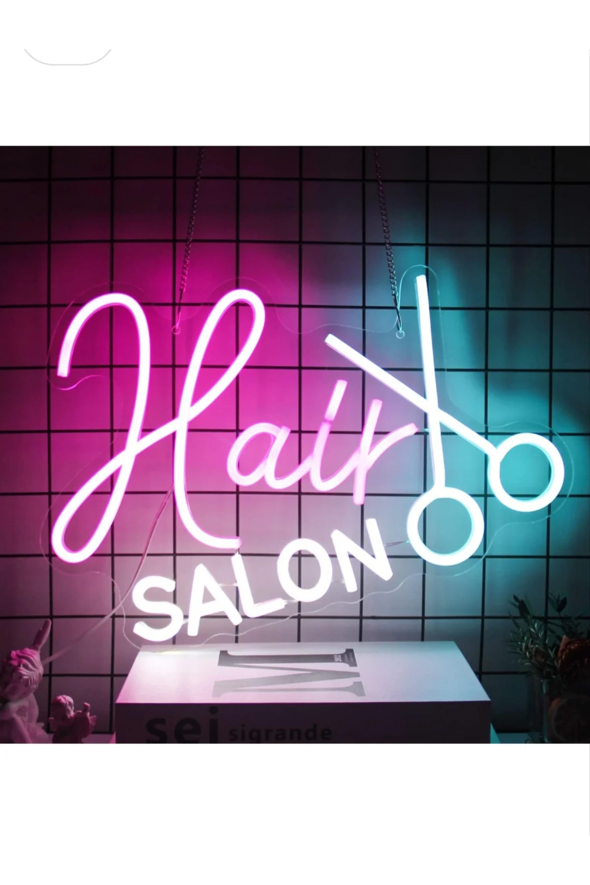 NEON LED IŞIKLI HAİR SALON  KUAFÖR