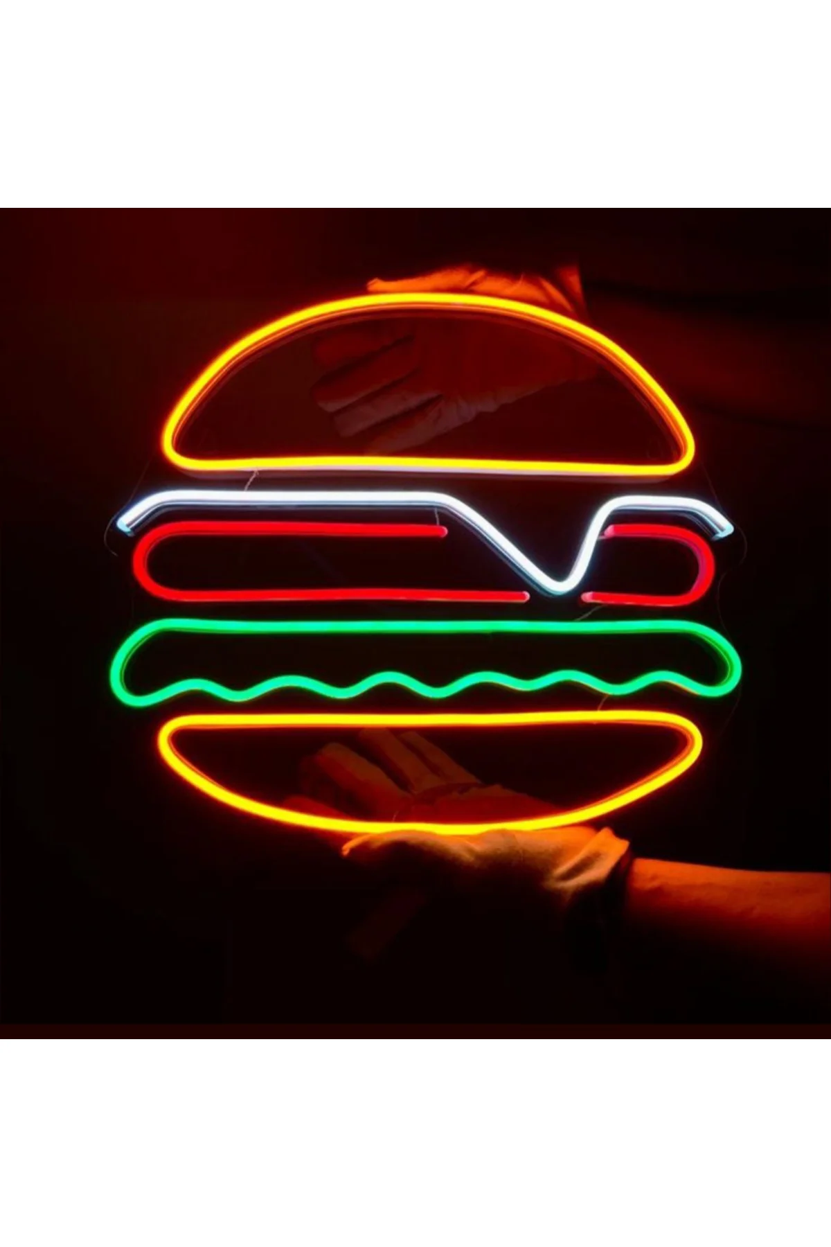 NEON LED IŞIKLI HAMBURGER FAST FOOD