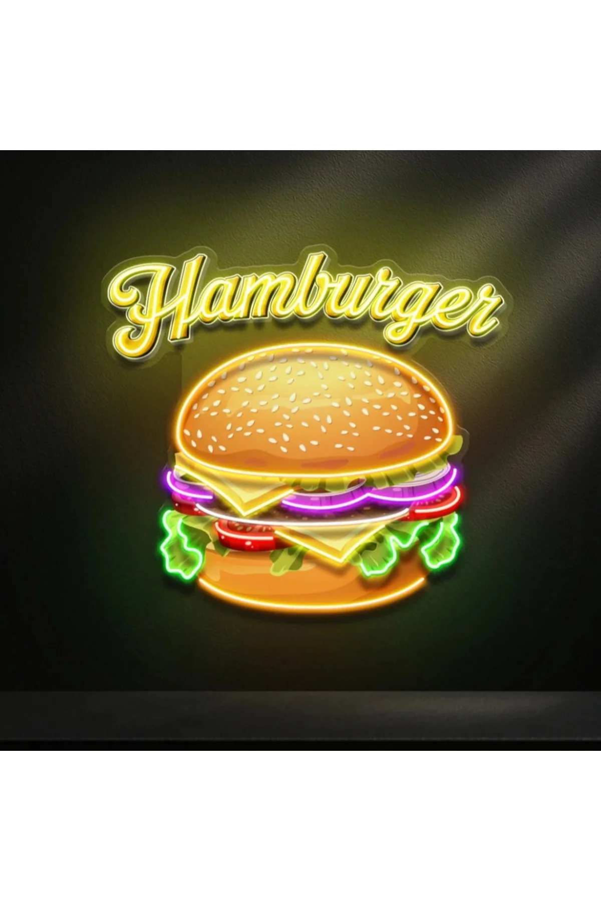 NEON LED IŞIKLI HAMBERGER FAST FOOD