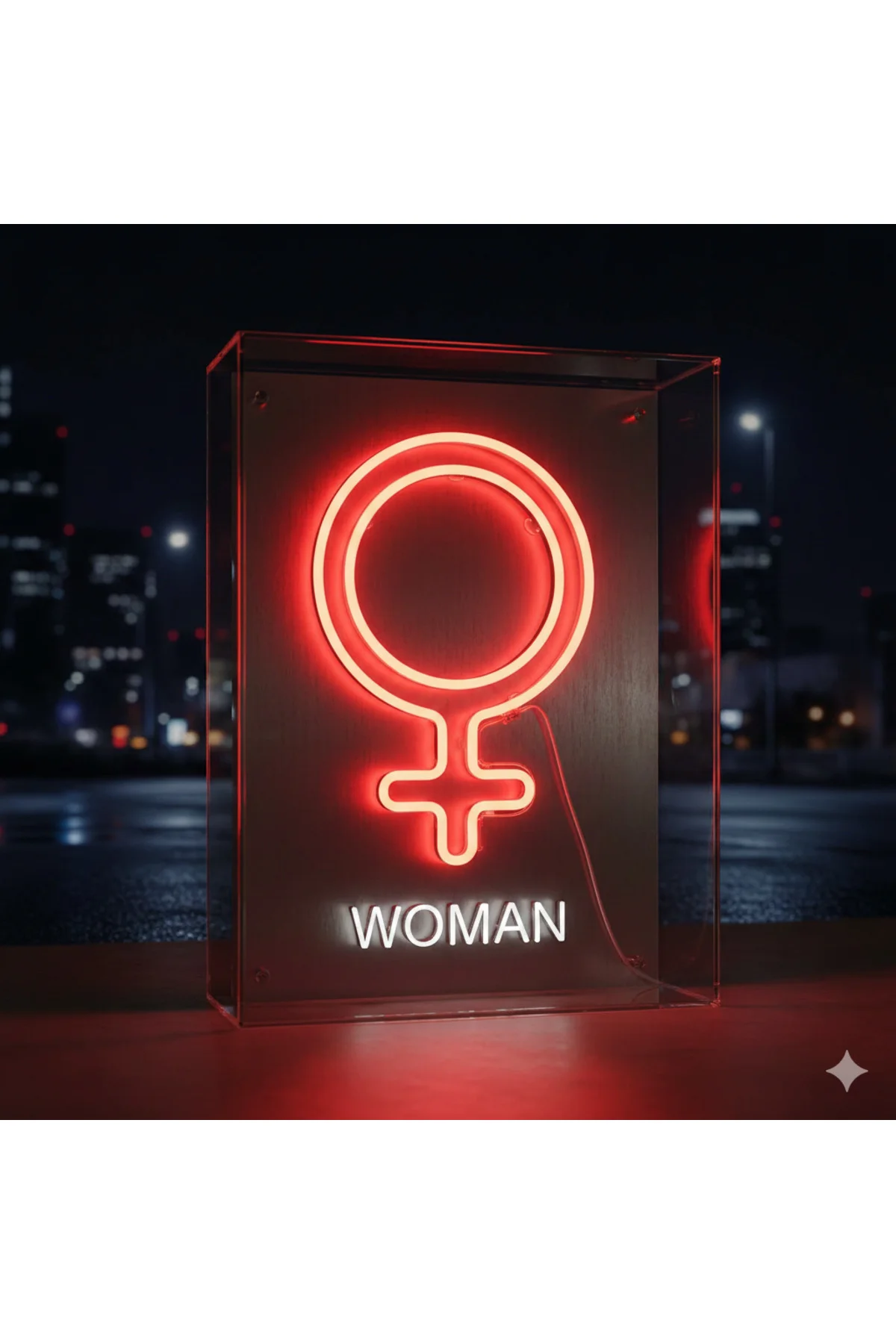 NEON LED IŞIKLI KADIN WOMAN SEMBOLÜ