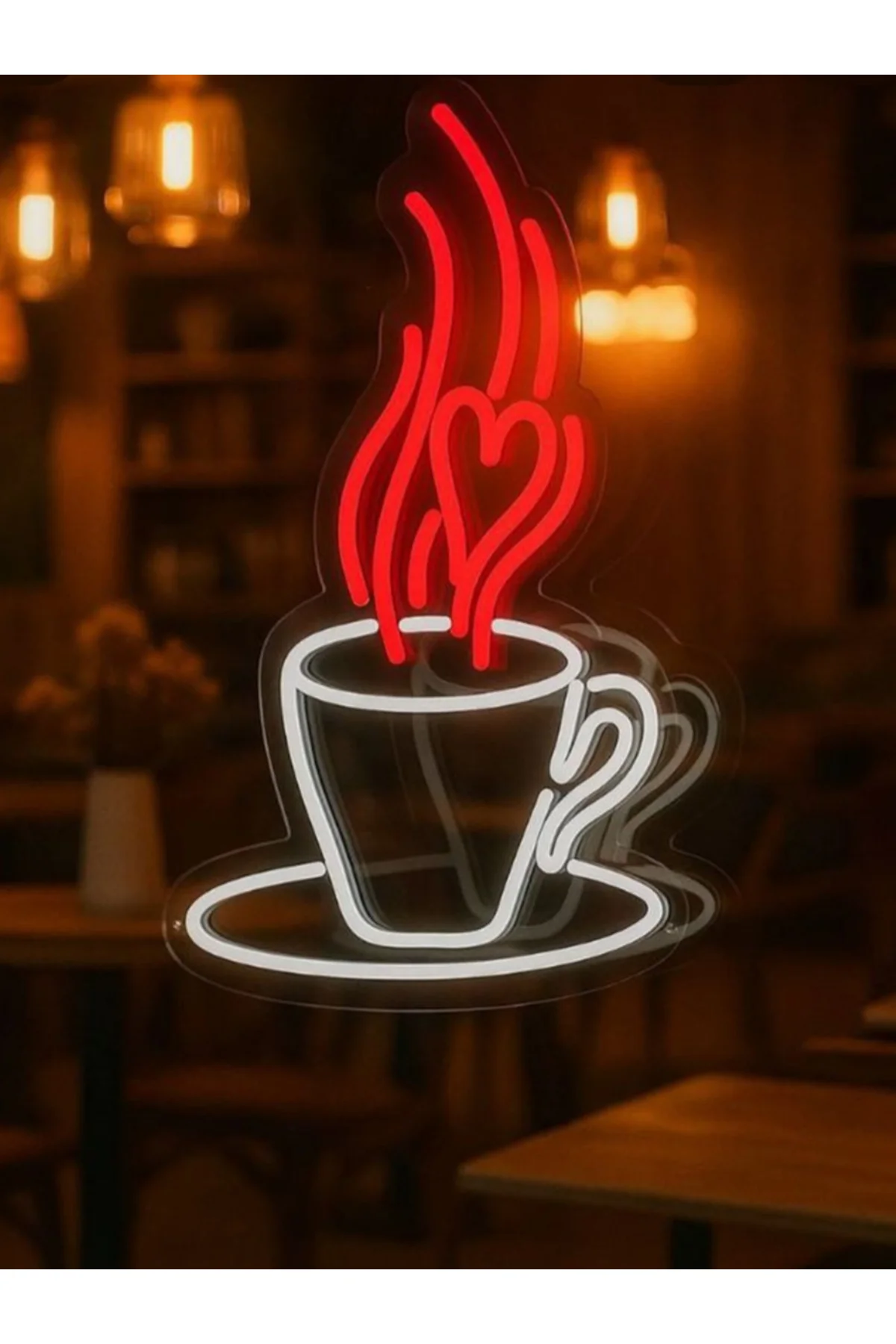 NEON LED IŞIKLI KAHVE FİNCANI CAFE