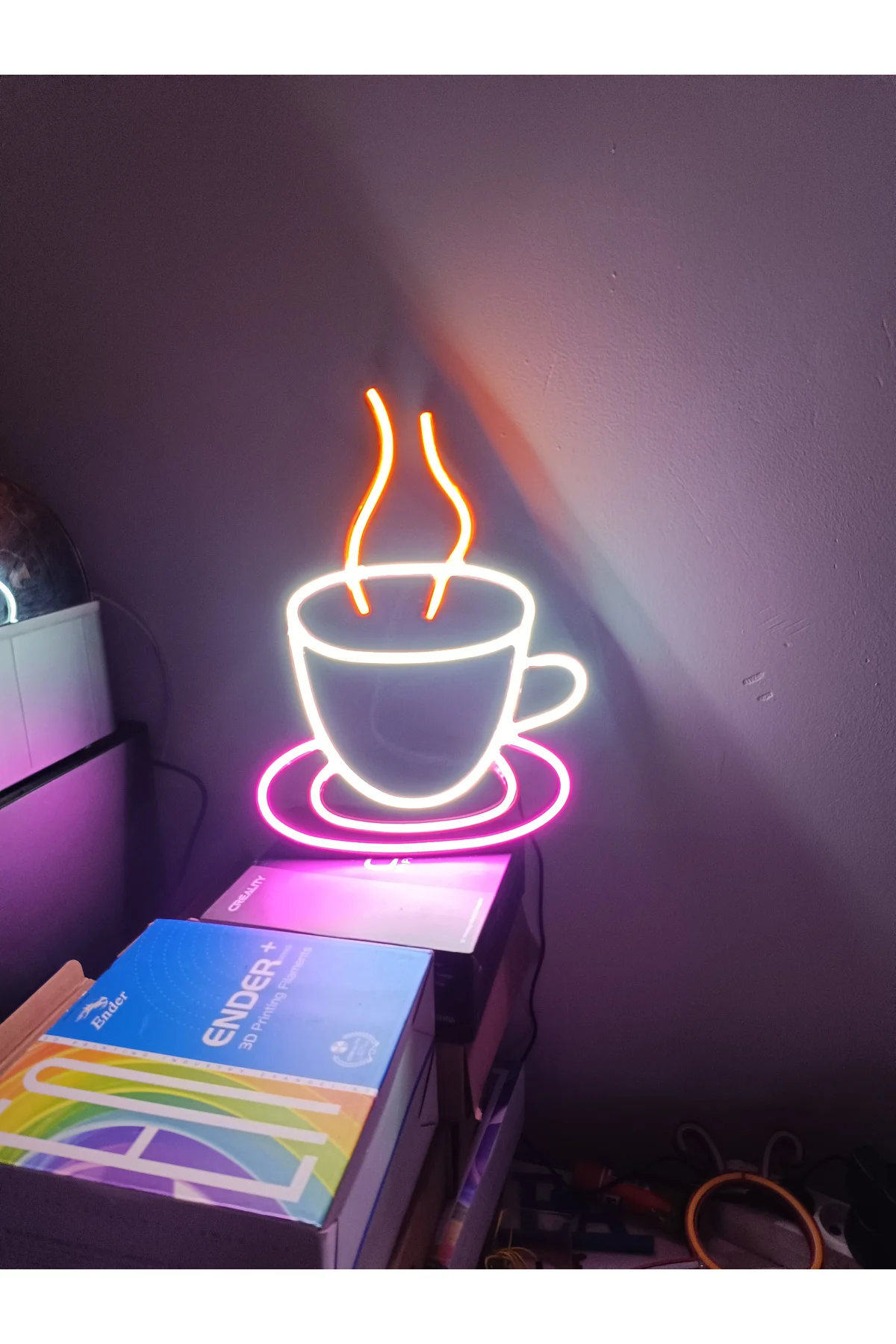 NEON LED IŞIKLI KAHVE FİNCANI