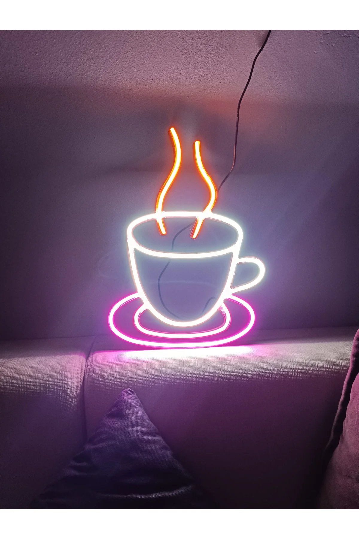 NEON LED IŞIKLI KAHVE FİNCANI