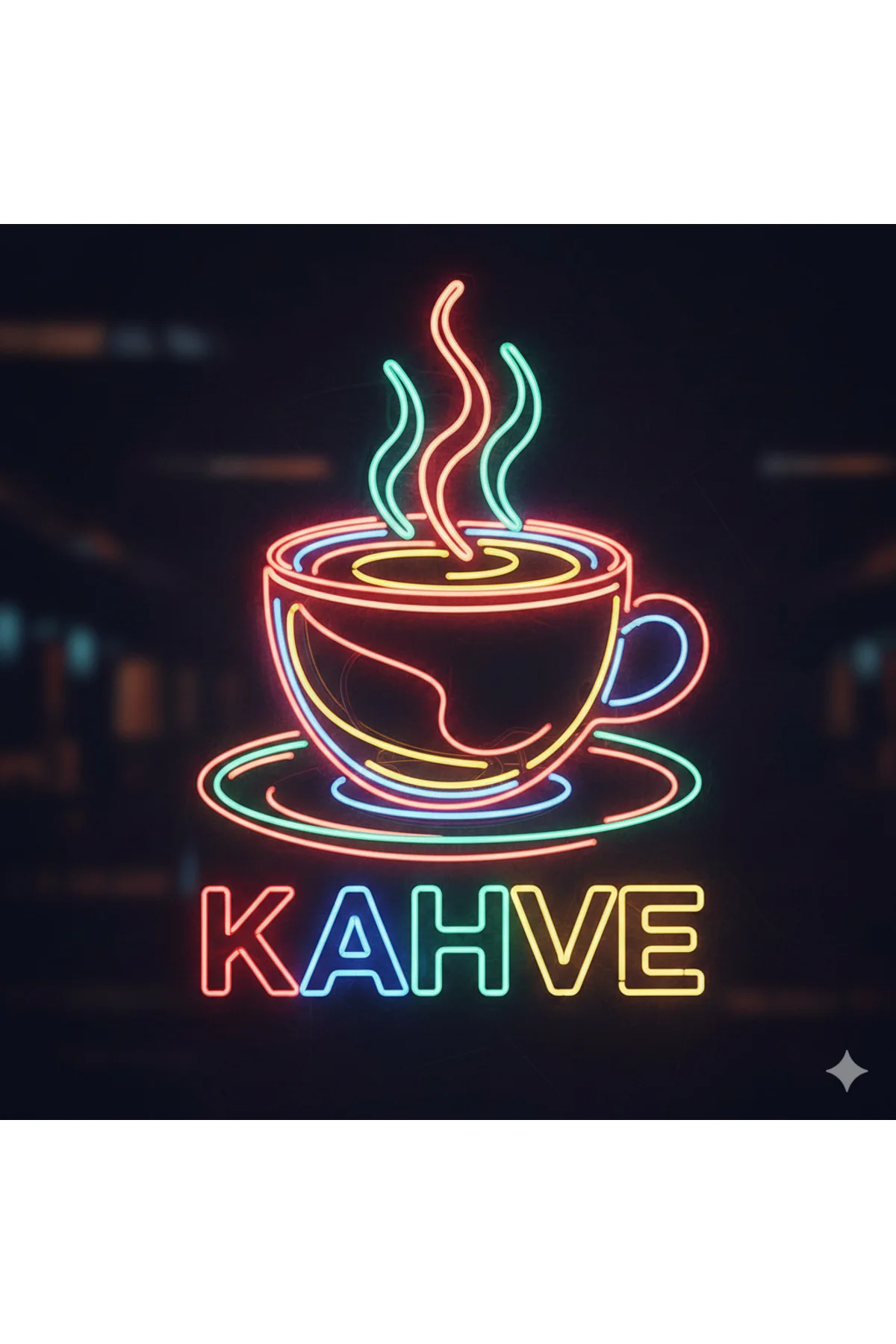 NEON LED IŞIKLI KAHVE FİNCANI