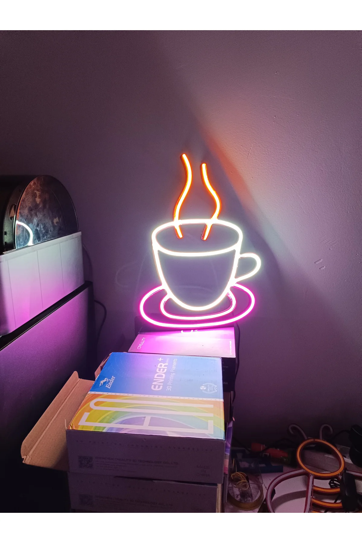 NEON LED IŞIKLI KAHVE FİNCANI
