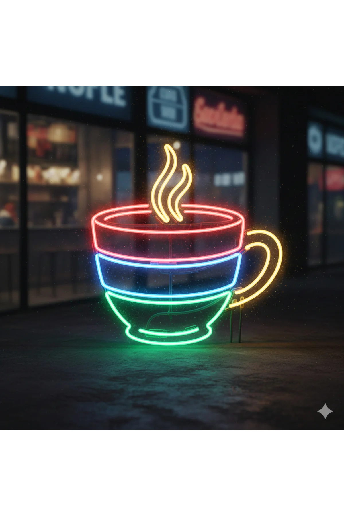 NEON LED IŞIKLI KAHVE FİNCANI