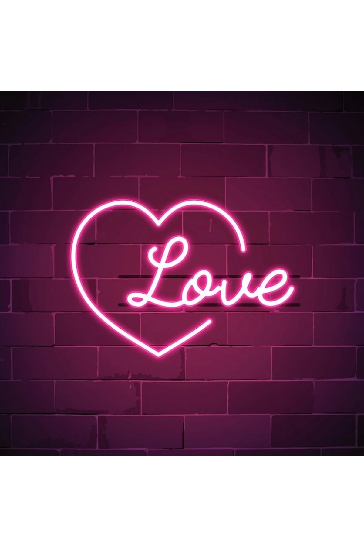Neon Led Işıklı Kalp Love Duvar Dekorasyon Tablosu