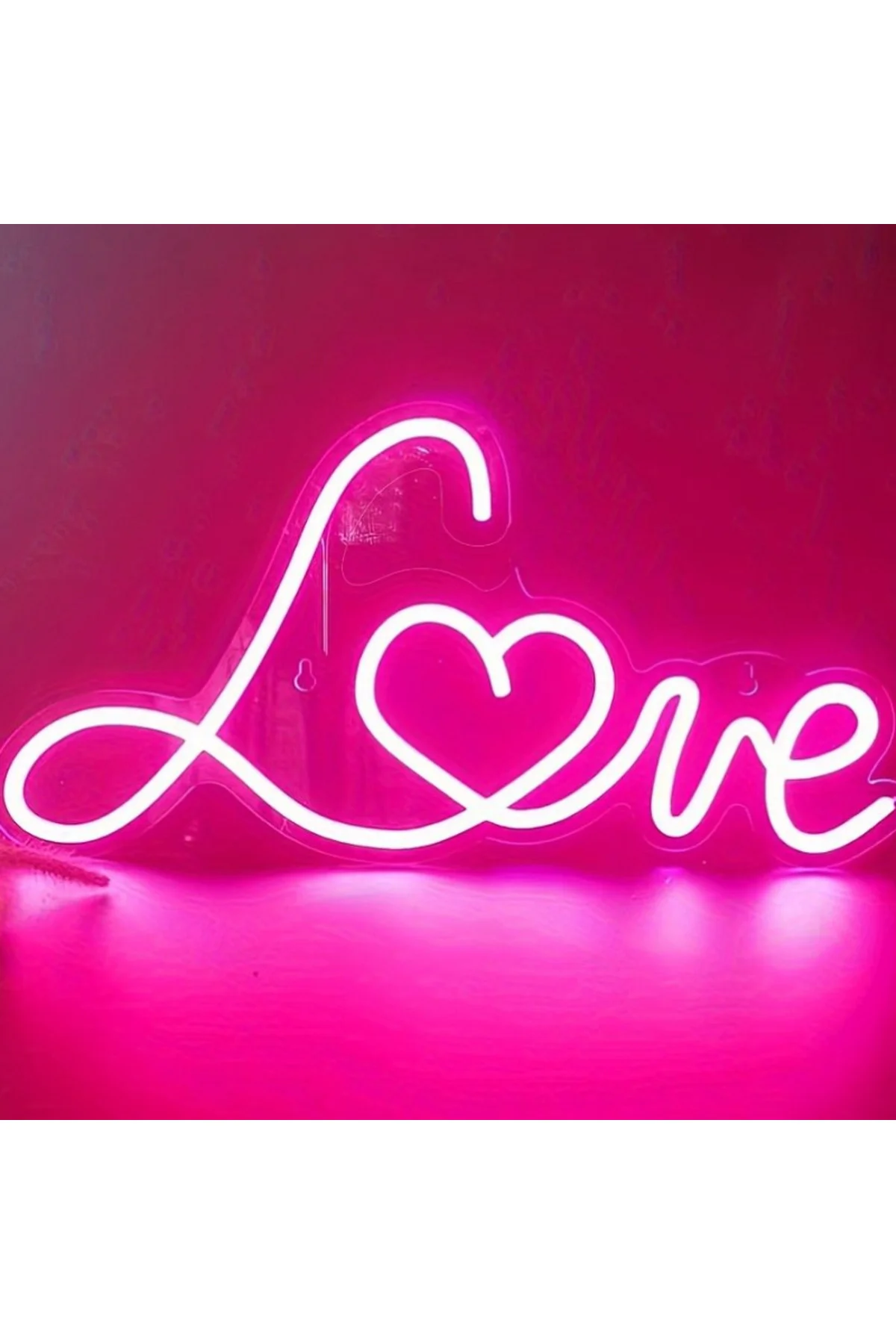 Neon Led Işıklı Kalp Love Duvar Dekorasyon Tablosu