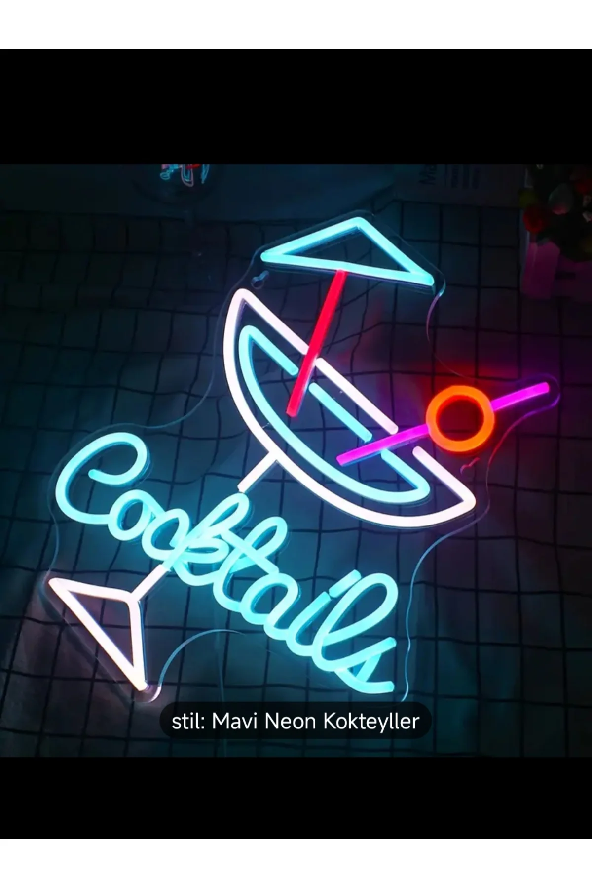 NEON LED IŞIKLI KOKTEYL 40 cm