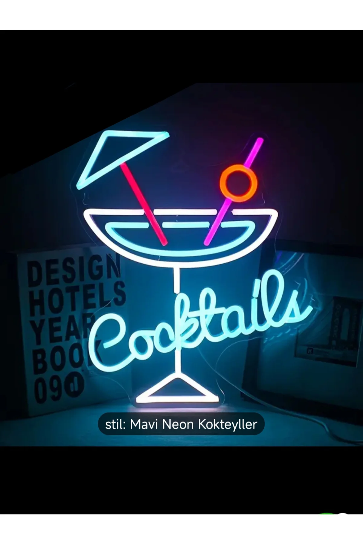NEON LED IŞIKLI KOKTEYL 40 cm