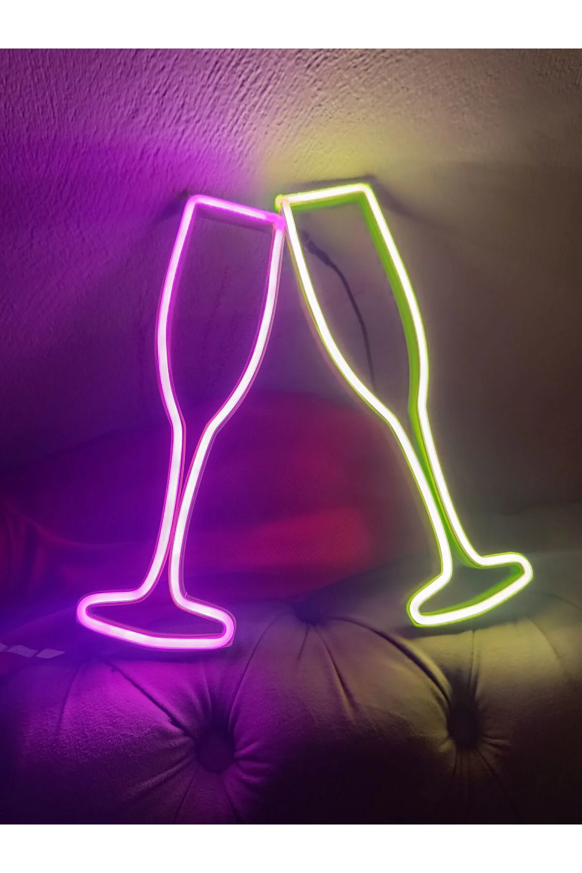 NEON LED IŞIKLI KOKTEYL BARDAKLARI İKİLİ