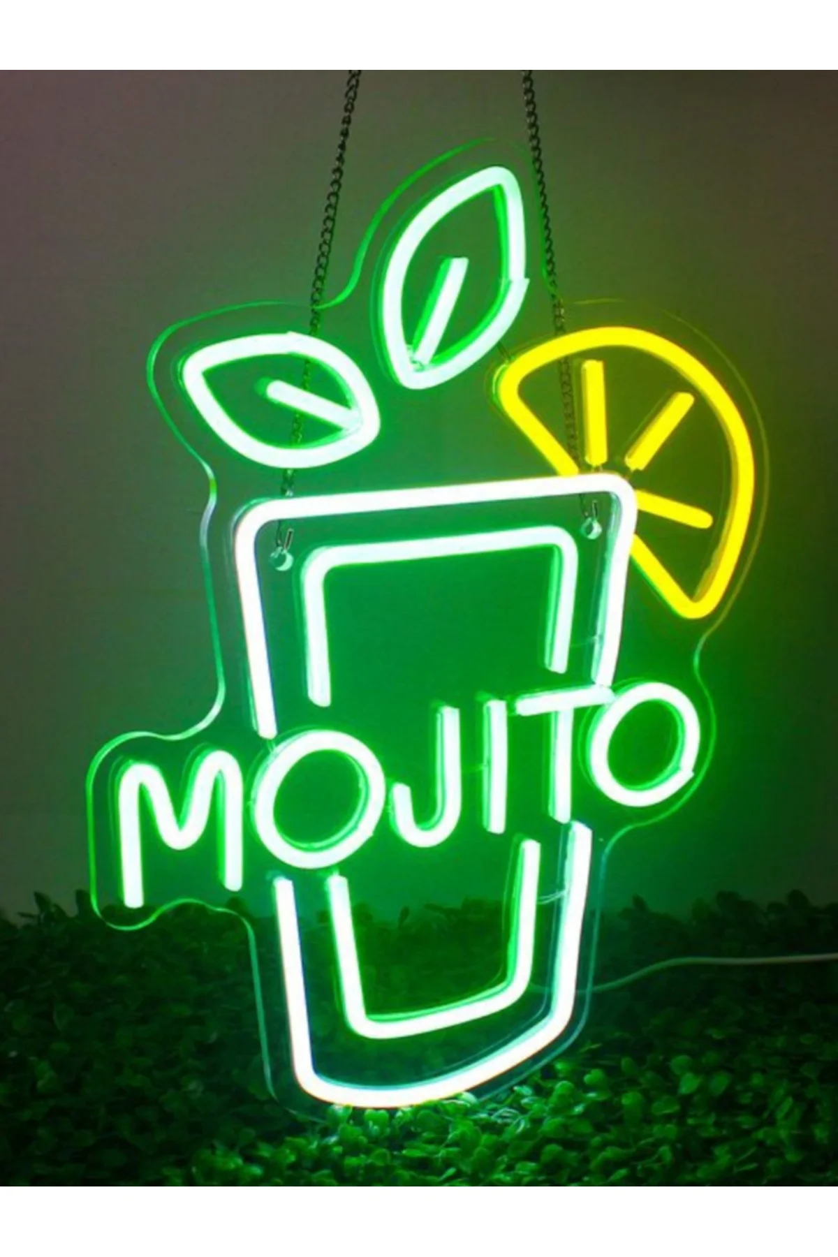 NEON LED IŞIKLI KOKTEYL MOJİTO